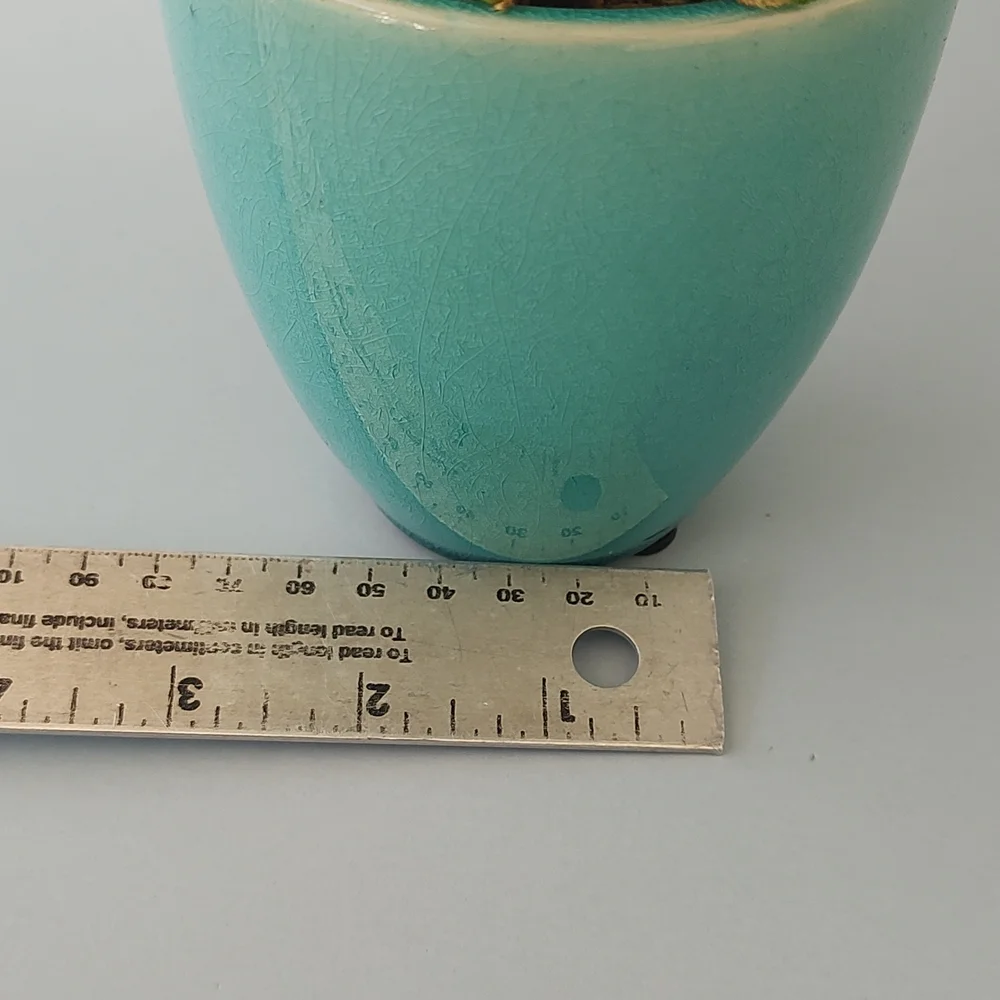 Chic Faux Floral Arrangement in Turquoise Vase
